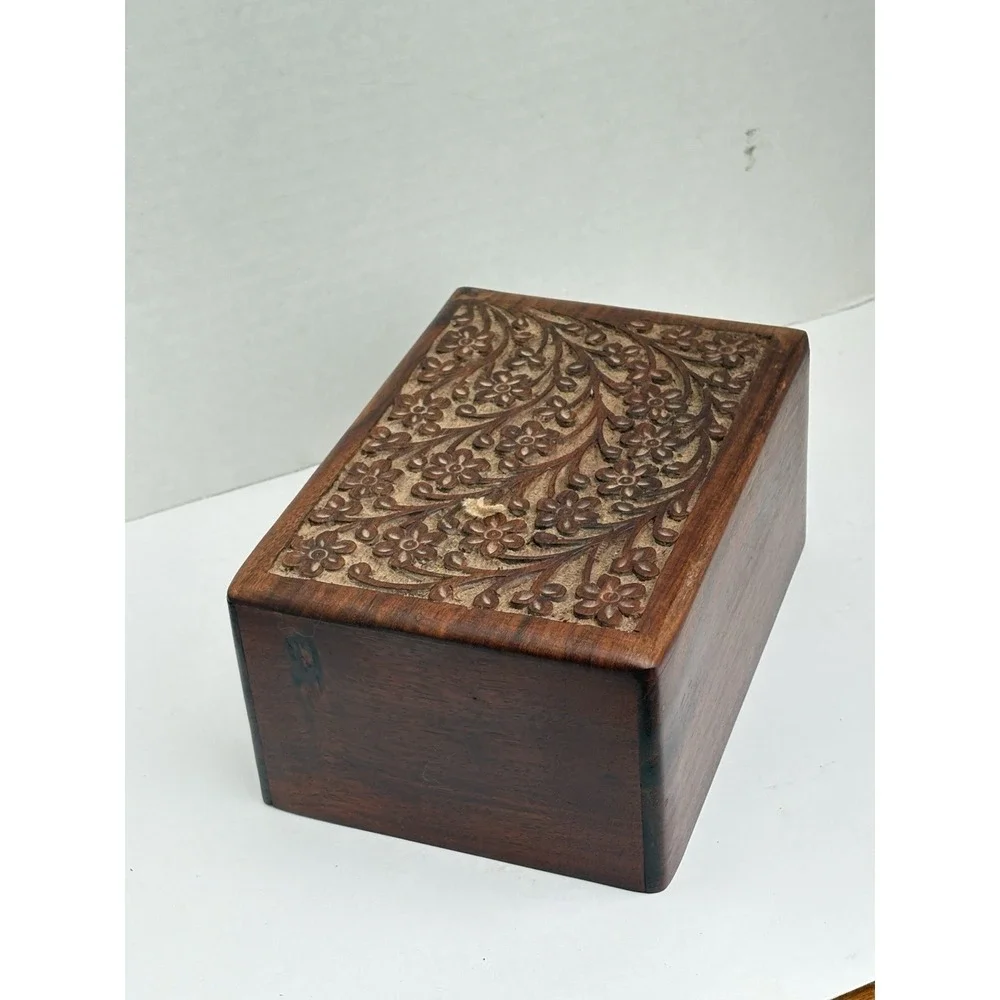 Tree of Life Pet Urn SMALL Keepsake Engraved Wooden Natural Rosewood Box